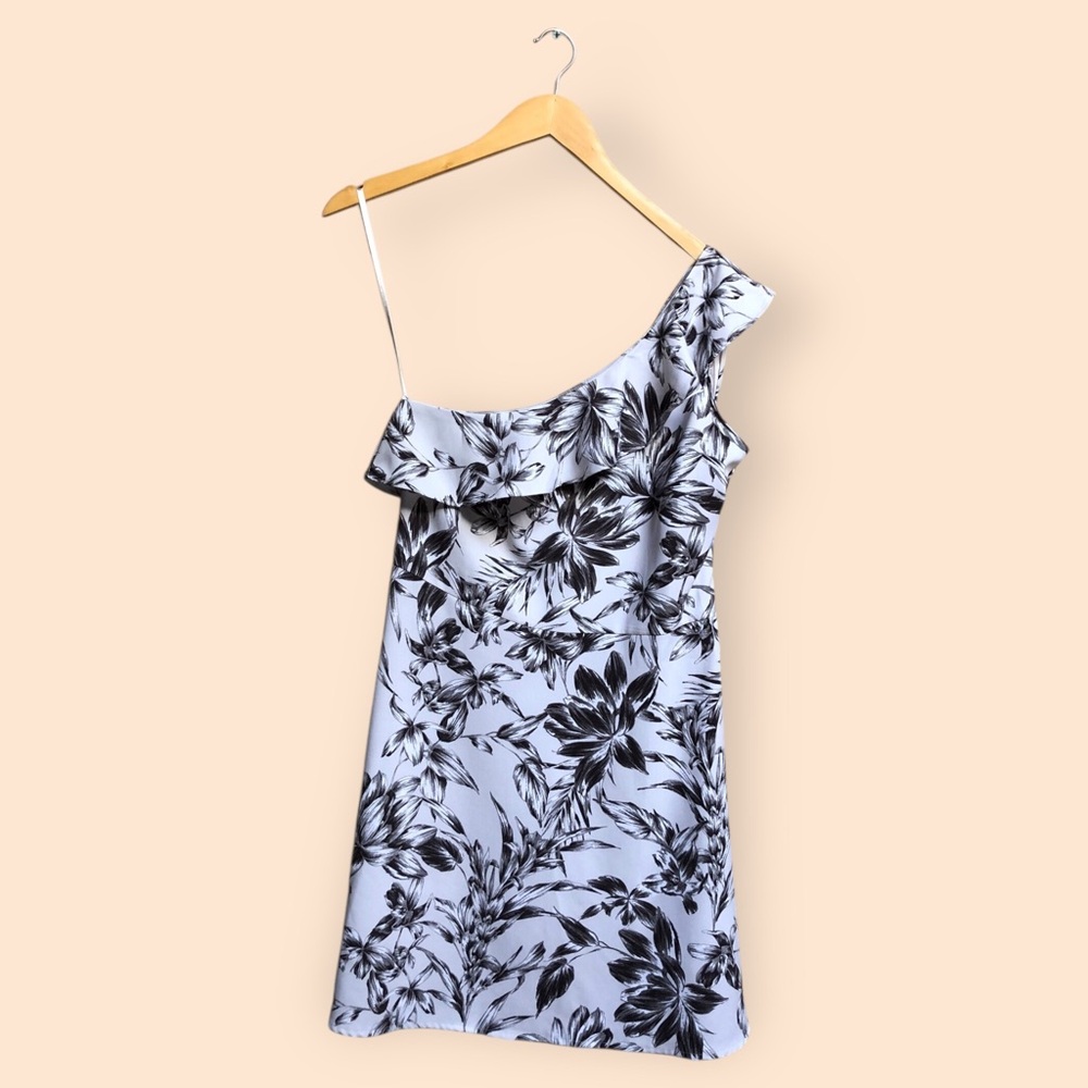 Banana Republic Factory NWT Ruffle One Shoulder Tropical Floral Summer Dress 8